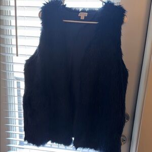Black Faux Fur Vest